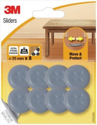 Samoprzylepne podkładki ochronno-ślizgowe SCOTCH, okrągłe, 25mm, 8 szt., czarne