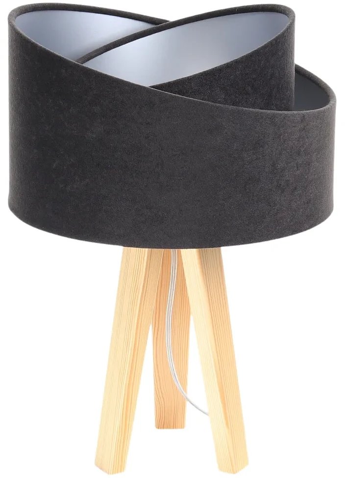 Lampa stołowa GEMSTONE czarna/srebrna/sosna BPS KONCEPT