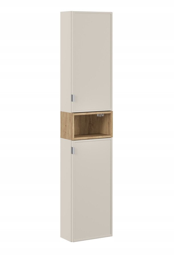 Zestaw Meblowy Boczny 35 cm Dwie Szafki Górne i Regał Otwarty