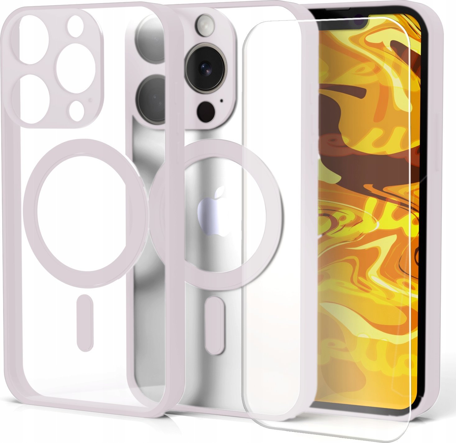 Hello Case Etui do iPhone 15 Pro Różowy (MagSafe, Pancerne, Obudowa) szkło