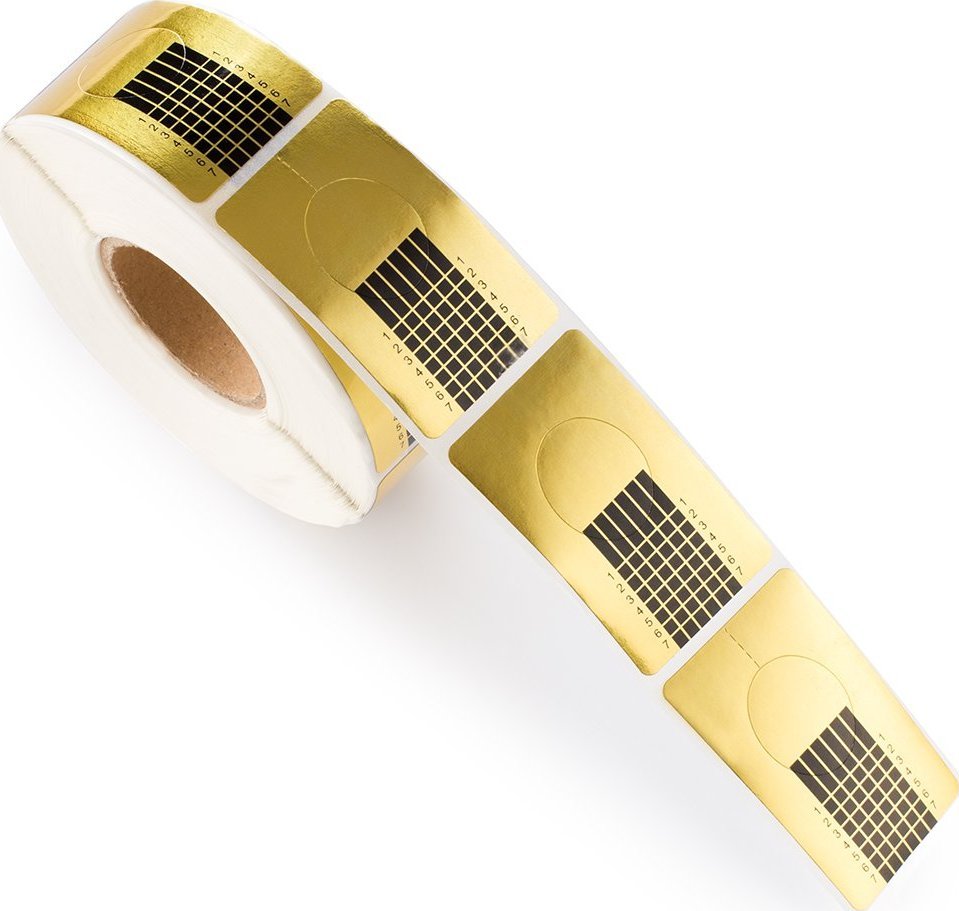 Cosmetics Zone Szablon do żelu, akrylu, paznokci - 500 sztuk - złote, wąskie