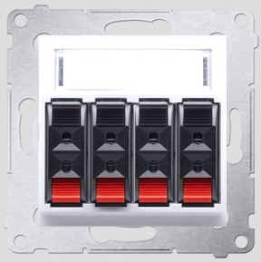 Kontakt-Simon Gniazdo głośnikowe SIMON54 poczwórne biały - DGL34.01/11