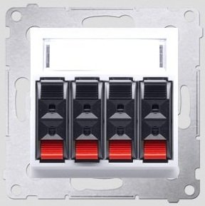 Kontakt-Simon Gniazdo głośnikowe SIMON54 poczwórne biały - DGL34.01/11