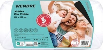 Wendre Kołdra całoroczna 160x200 cm biała pikowana duża