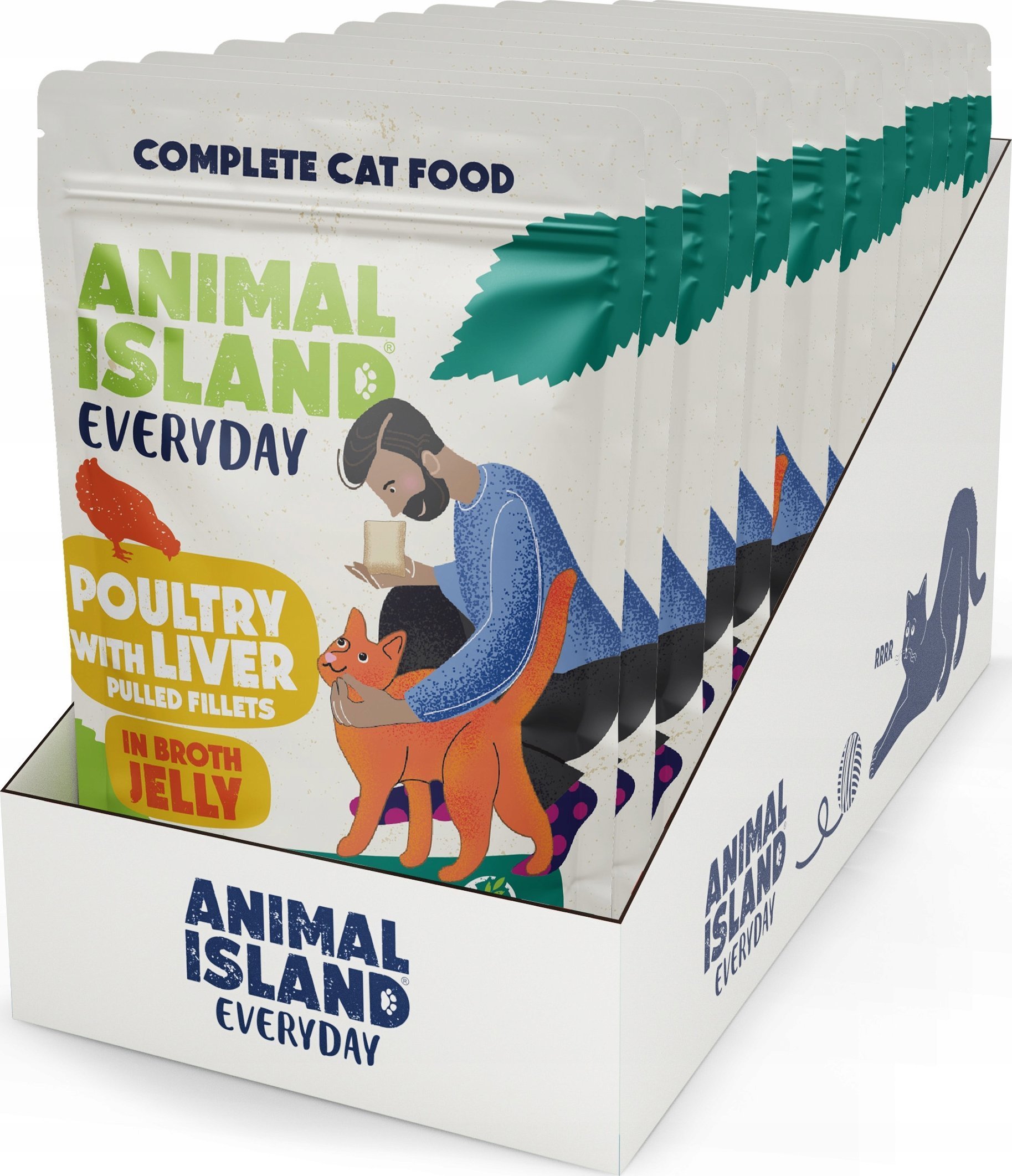 Animal Island NEW JELLY EVERYDAY 12-PACK SASZETKA 12X85g drób z wątróbką w galaretce