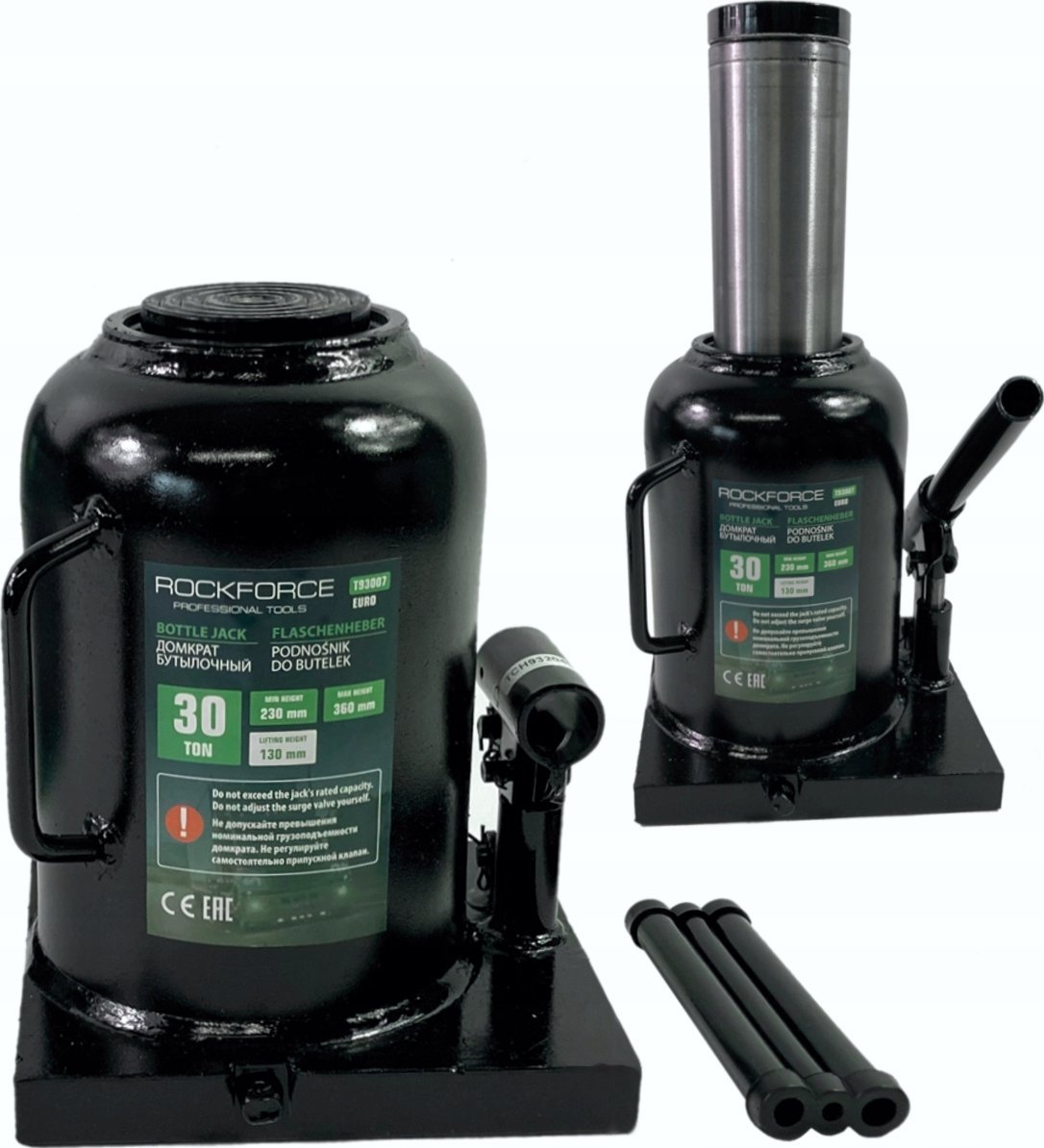 Rockforce Podnośnik hydrauliczny o niskim prof 30t + dodatkowy komplet naprawczy