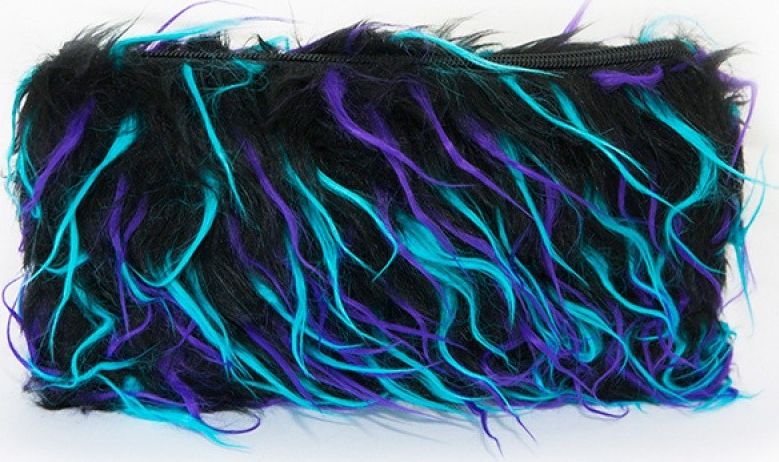 Piórnik Piórnik-saszetka MEMORIS Fluffy, włochata, na suwak, czarna