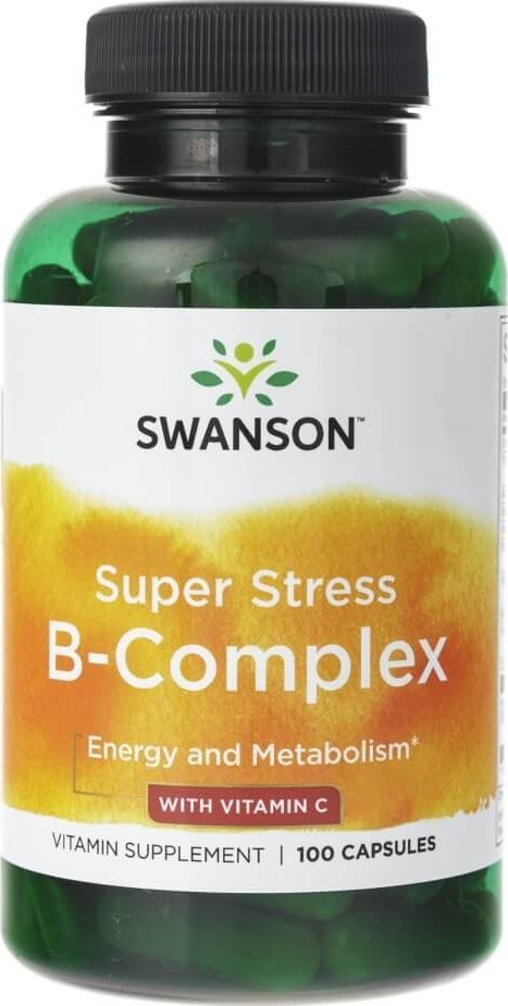 Swanson Swanson - Super Stress B-Complex z Witaminą C, 100 kapsułek