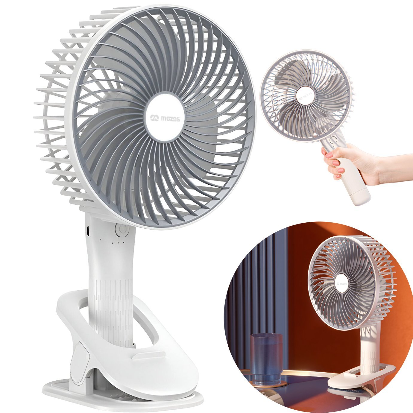 MOZOS F33 Wiatrak bezprzewodowy z klipsem i akumulatorem