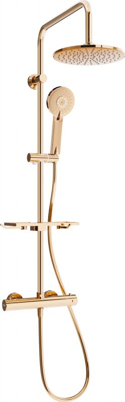 Zestaw prysznicowy Mexen Mexen KT40 zestaw prysznicowy natynkowy z deszczownicą i baterią termostatyczną, różowe złoto - 771504093-60