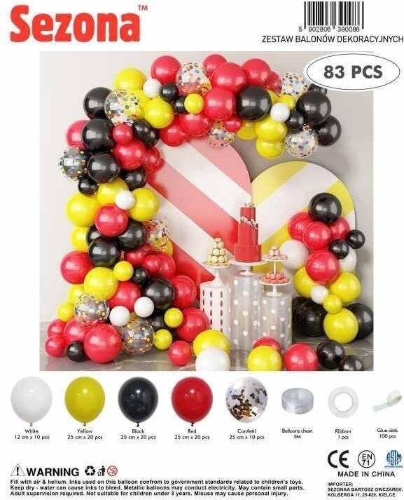 Balony 83szt
