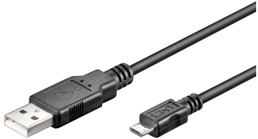 Kabel USB PremiumCord USB-A - microUSB 0.6 m Czarny (296010320961)