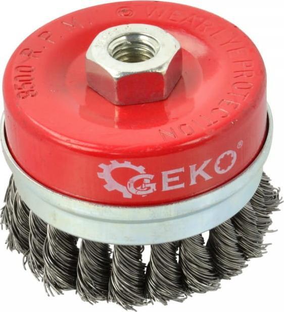 Geko SZCZOTKA DRUCIANA CZOŁOWA PL.100MM M14+OPASKA(30/50) G00612 GEKO