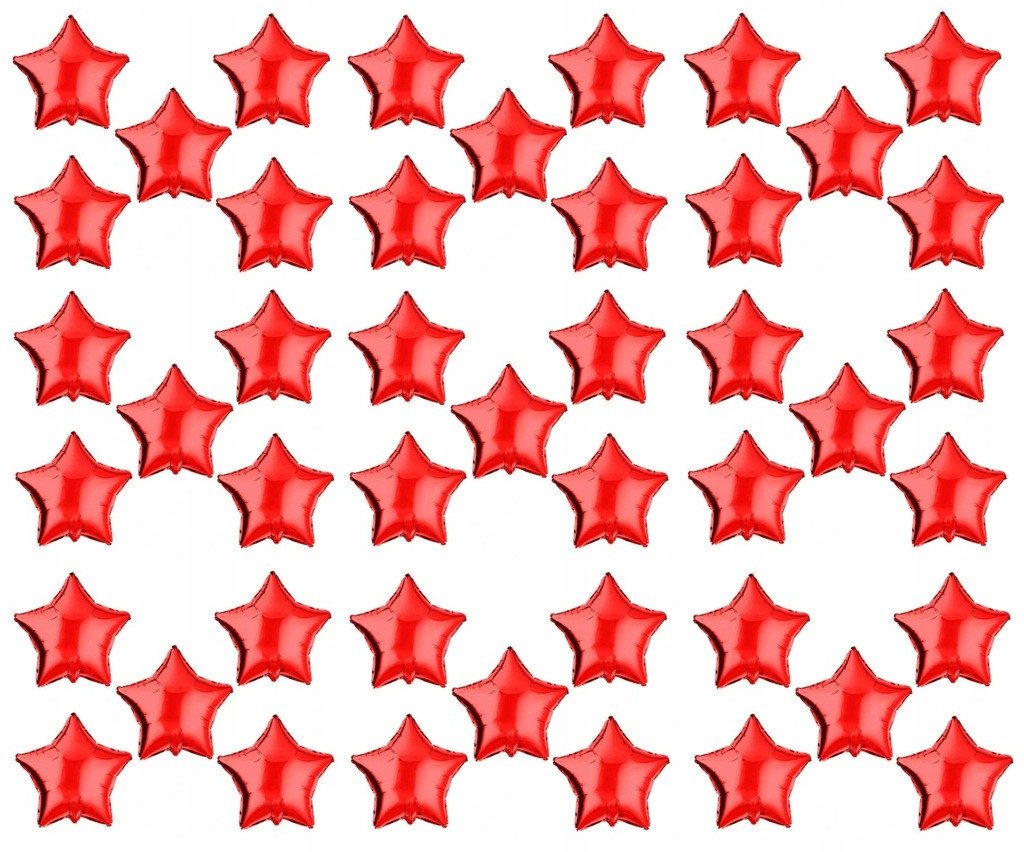 Balon Gwiazda Czerwona Foliowy Gwiazdka Święta Walentynki 45cm 50 szt.