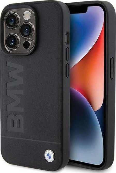 BMW BMW Leather Hot Stamp - Etui iPhone 15 Pro Max (czarny)