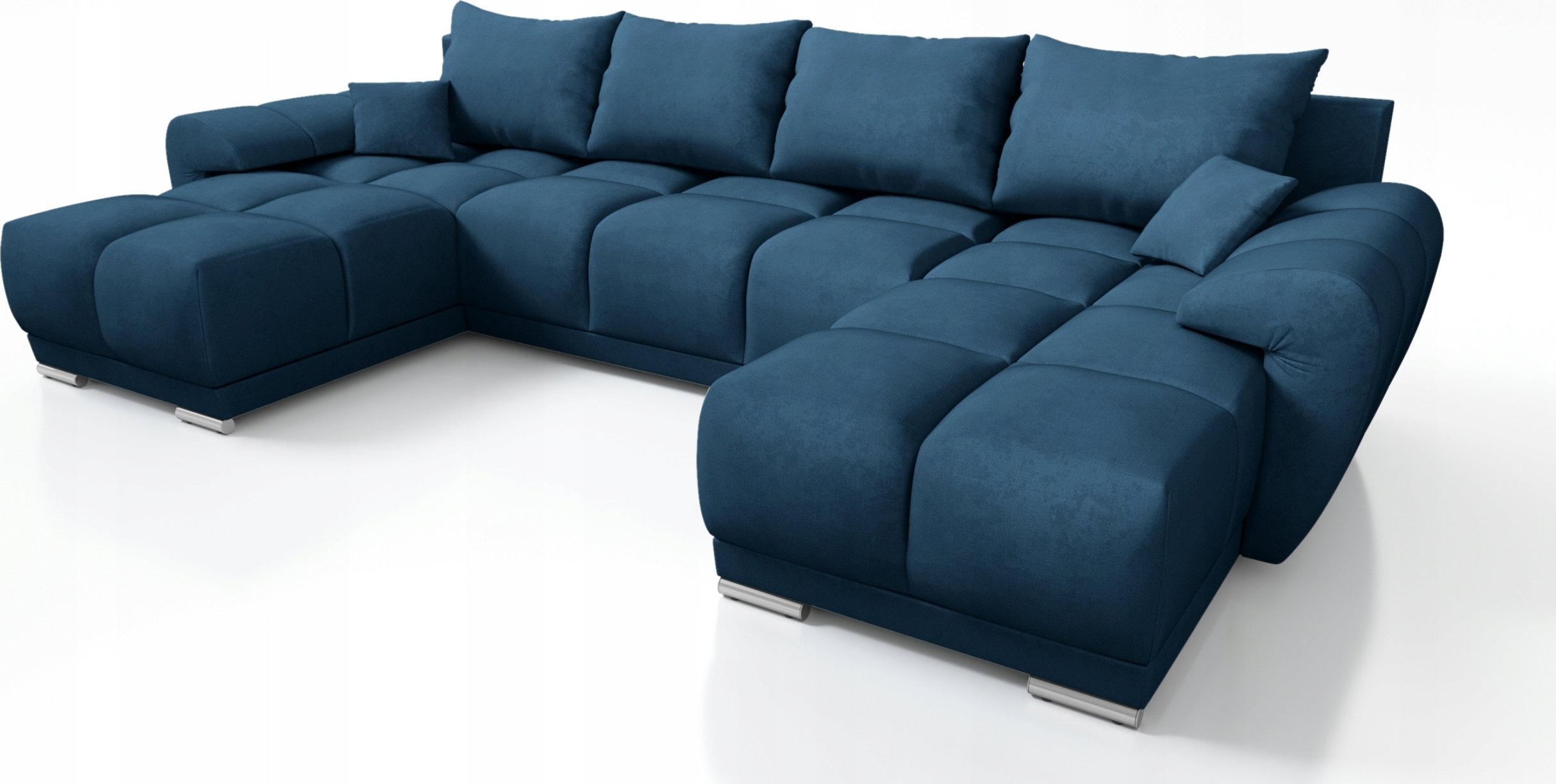 NIEBIESKI DUŻY NAROŻNIK ROZKŁADANY DO SALONU ROGÓWKA FUNKCJA SPANIA HONEY U