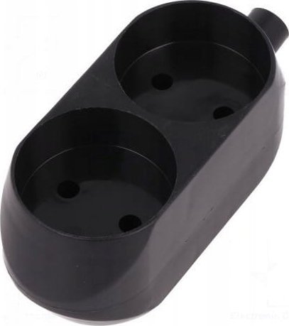 Düwi Gniazdo przenośne podwójne bez uziemienia 2x2P Czarna listwa bezkablowa