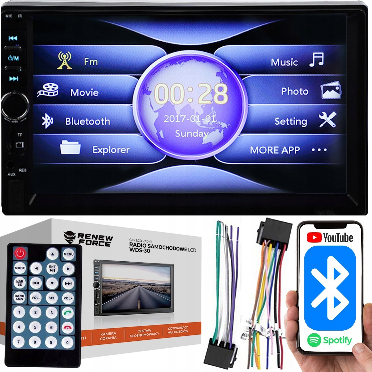 RADIO SAMOCHODOWE LCD ANDROID WDS-30