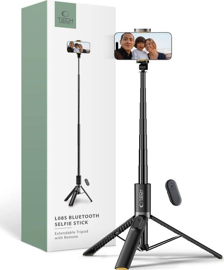 Selfie stick Tech-Protect TECH-PROTECT L08S BLUETOOTH SELFIE STICK TRIPOD BLACK