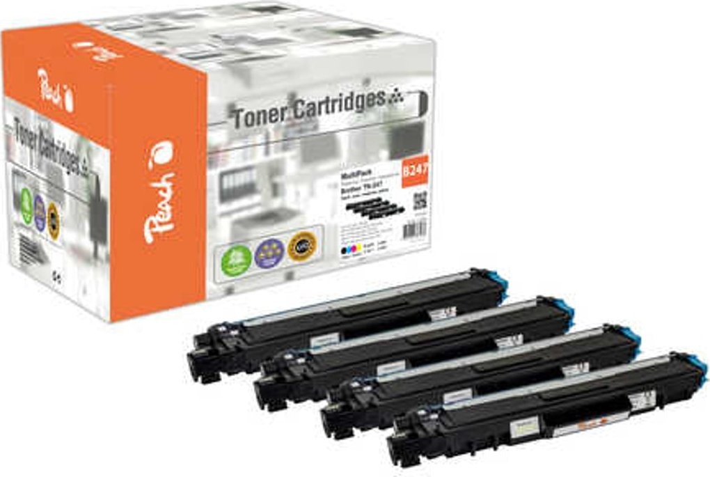 Toner Peach Peach PT1070 kaseta z tonerem 4 szt. Zamiennik Czarny, Cyjan, Purpurowy, Żółty
