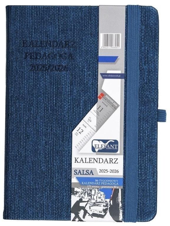 Kalendarz pedagoga 2025/26 B6 tyg. Salsa perłowy