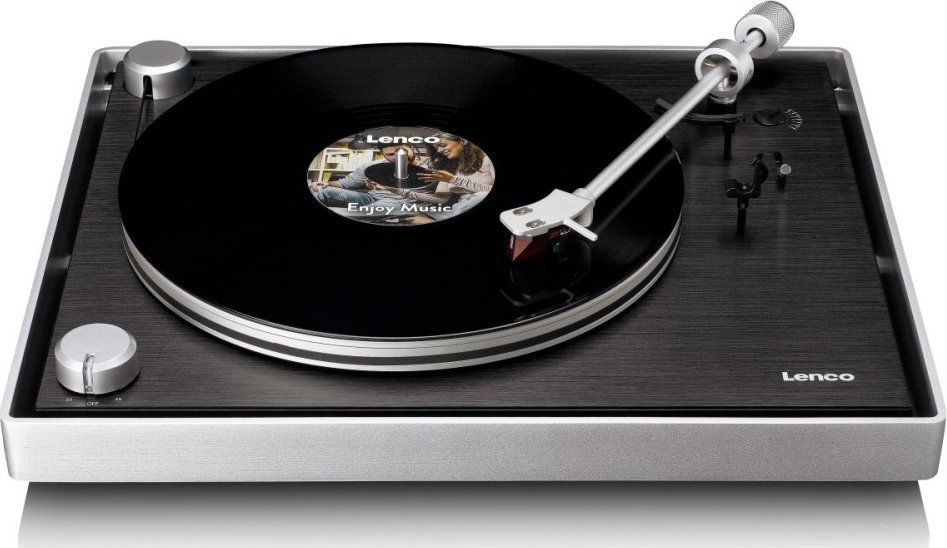 Lenco L-455BK - gramofon z aluminiową obudową i wkładką 2M RED