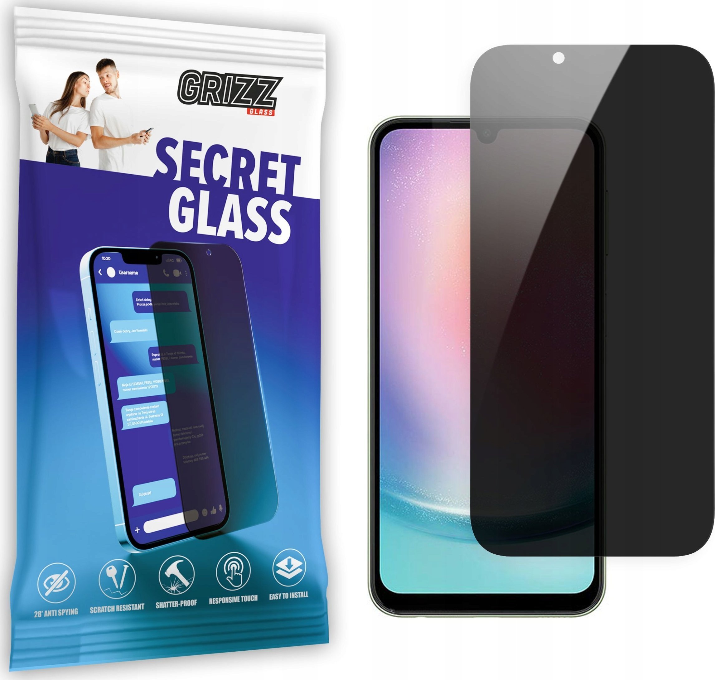 GrizzGlass Szkło prywatyzujące GrizzGlass SecretGlass Samsung Galaxy A33 5G