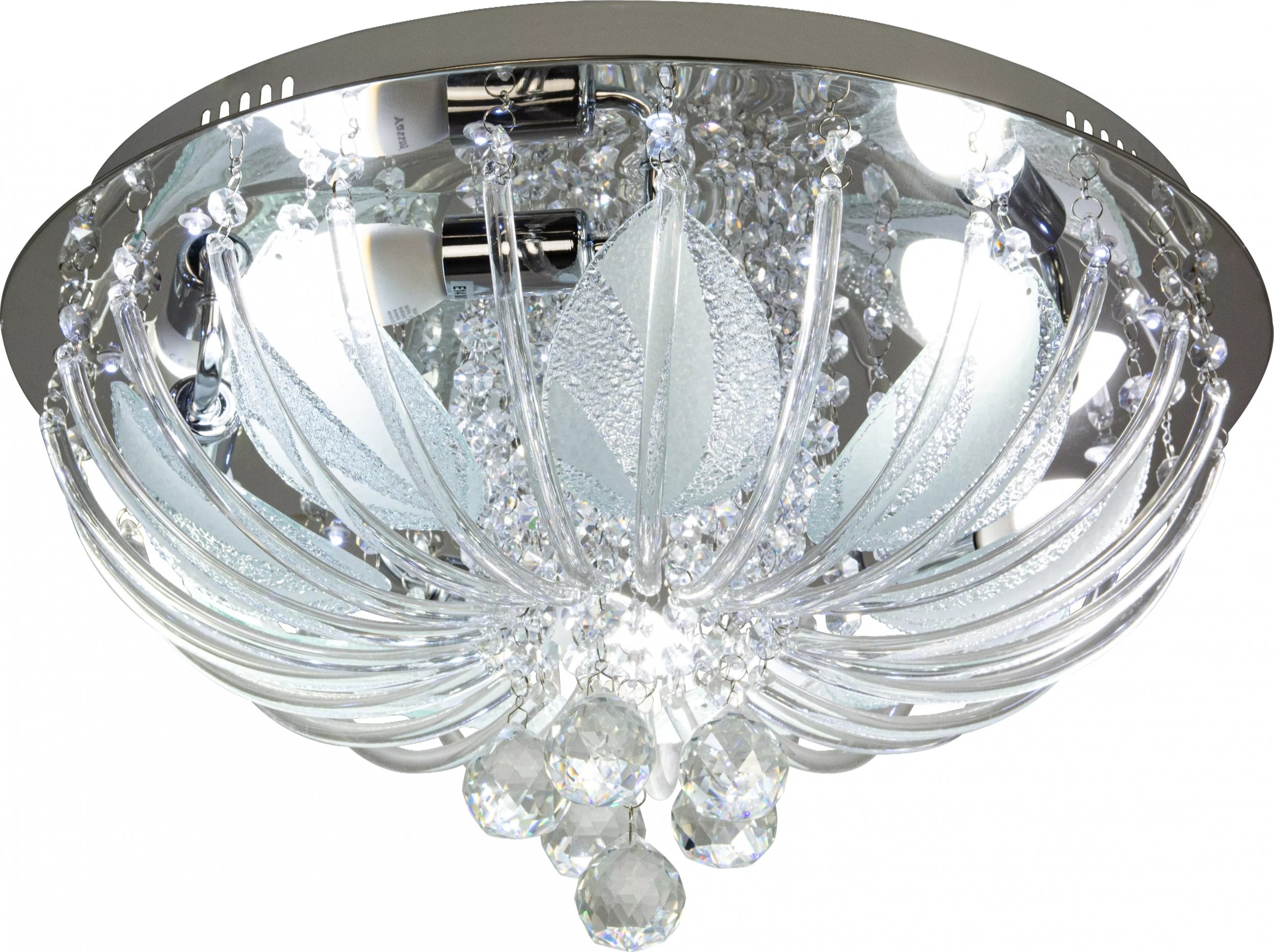 Lampa sufitowa Mdeco Pałacowa lampa sufitowa ELMDRS7632 8C glamour crystal chrom