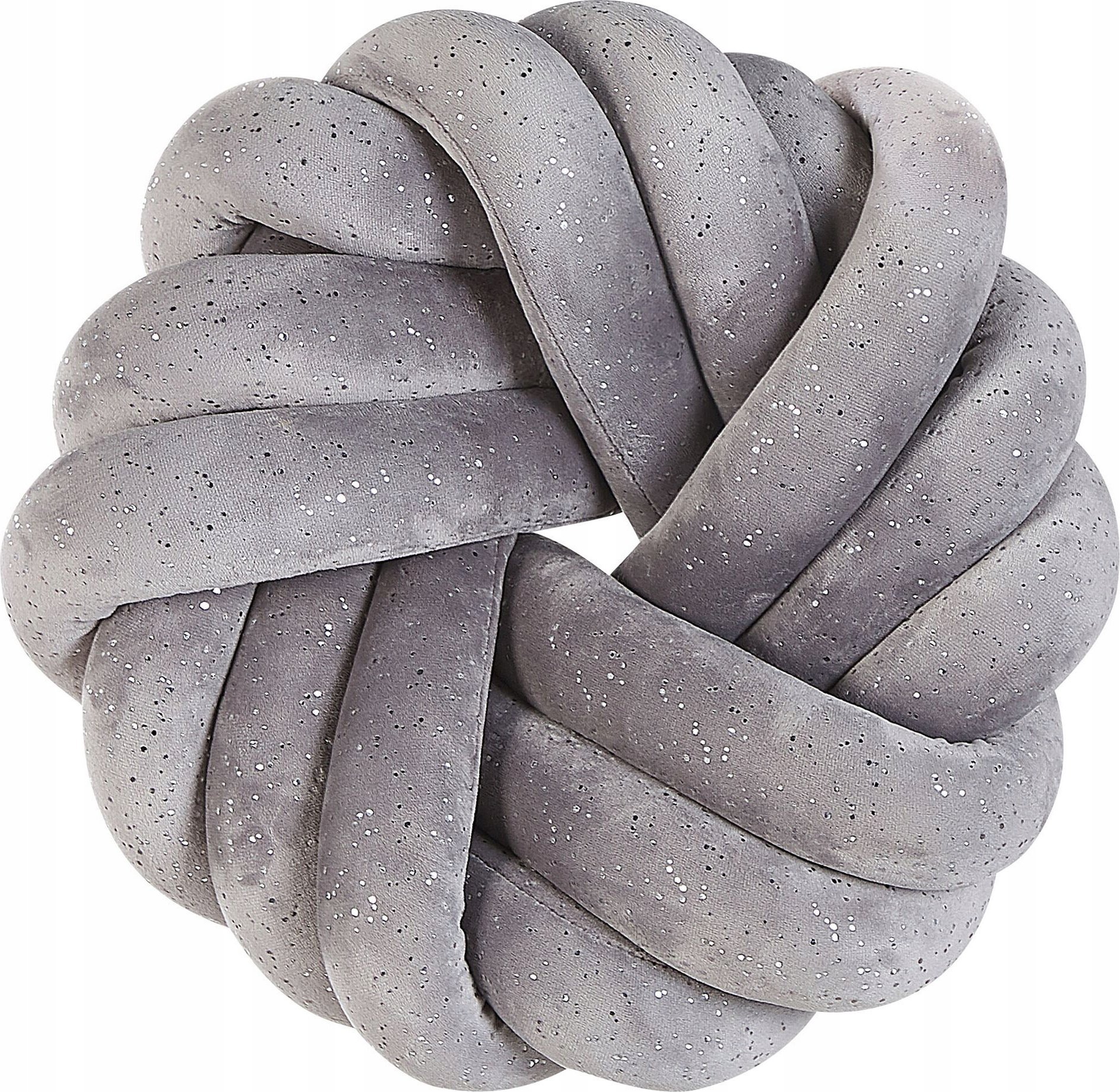 Beliani Welurowa poduszka dekoracyjna supeł z brokatem 30 x 30 cm szara AKOLA!