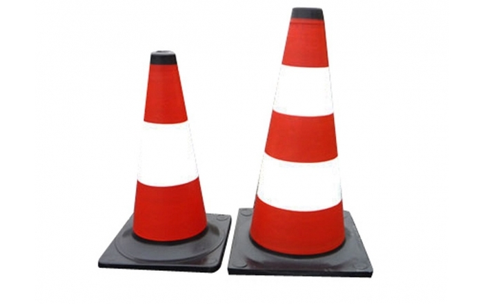 Mega Pachołek drogowy biało-czerwony 50cm odblaskowy - 35583