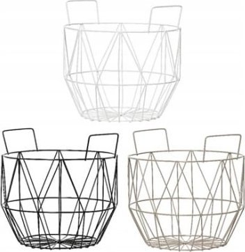 Kaemingk Koszyk metalowy okrągły z uchwytami na owoce 22,5x23 cm