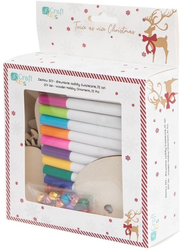 MPLCo Zestaw diy - drewniane dekoracje świąteczne 72szt