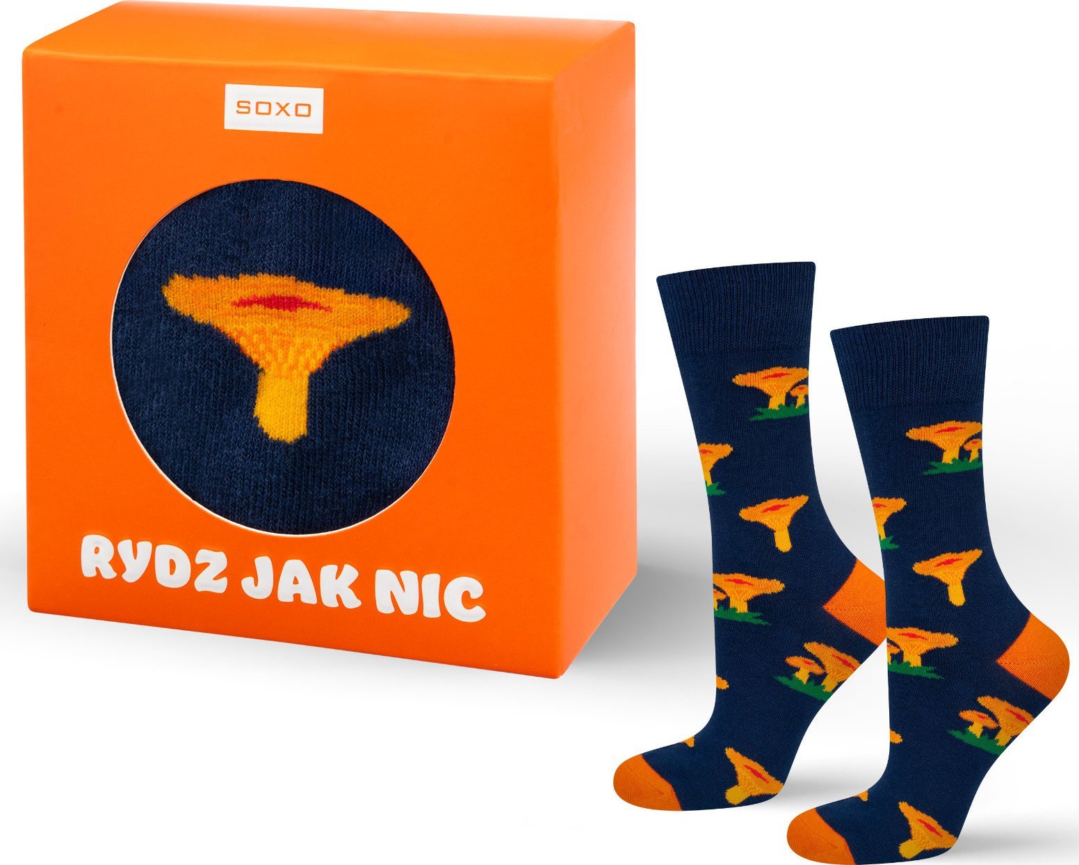 Soxo Kolorowe Męskie Skarpetki SOXO Rydz jak nic w opakowaniu 4045