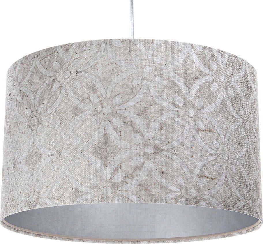 Lampa wisząca Lumes Szaro-srebrna lampa wisząca z ozdobnym abażurem - S363-Alkatra