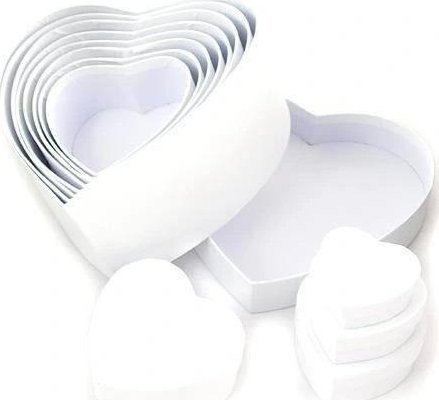 Pudełka serca białe 12szt