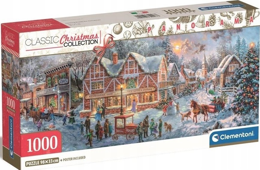 Clementoni Panorama Compact Christmas Collection + pocztówka - 1000 elementów
