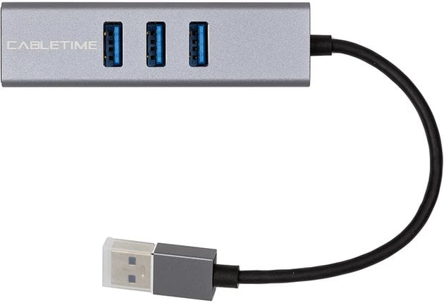 Adapter USB Extra Digital Extra Digital Premium adapteris USB 3.0 - USB 3.0 (3 Ports) + RJ45, 0.15m