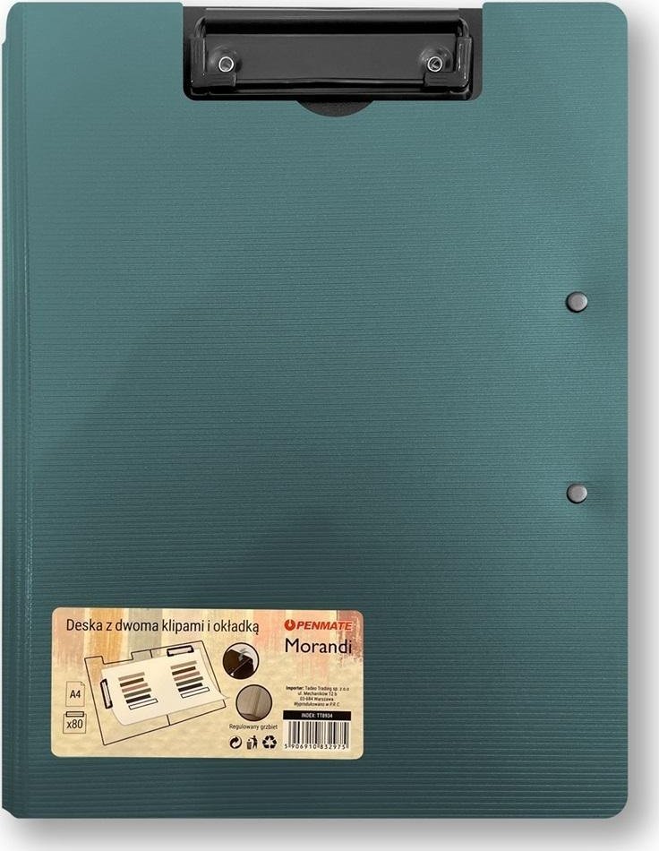 Deska z dwoma klipami i okładką A4/A3 nieb-szara