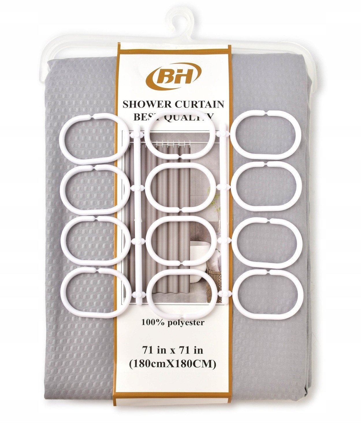 Bathlab ZAC GREY Zasłona prysznicowa 180x180cm