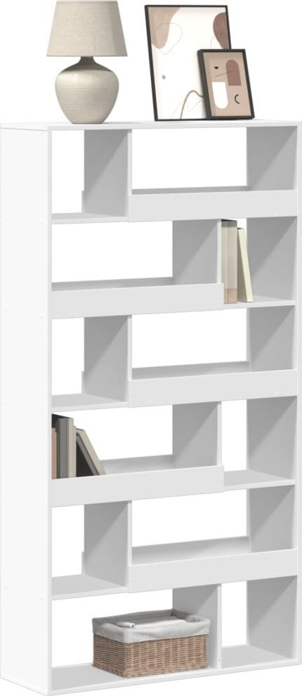 vidaXL Regał, biały, 100x33x187,5 cm, materiał drewnopochodny