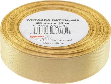 BREWIS Wstążka satynowa BREWIS 25mm/32mm kolor 87 złoty Brewis