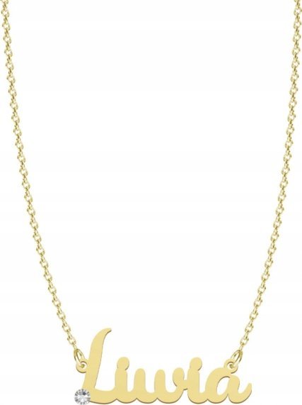 Radziszewska Jewellery Pozłacany Naszyjnik z imieniem LIWIA Dedykacja