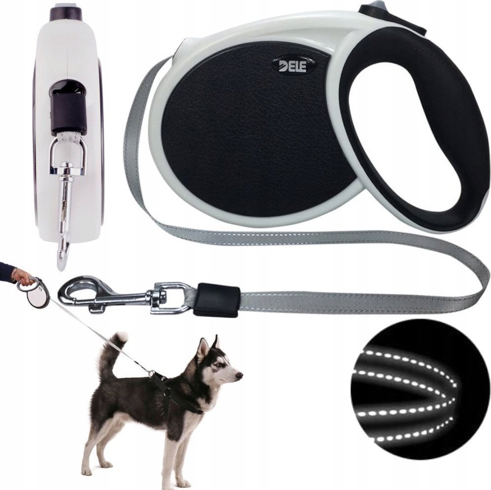 Smycz Automatyczna Taśma Likna Odblaskowa 40Kg 7M dla psa długa