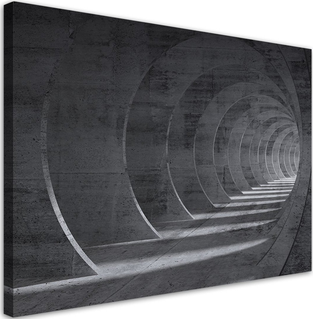 Feeby Obraz na płótnie, Szary tunel 3D - 120x80