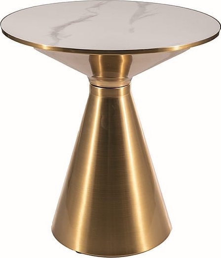 Signal Stolik kawowy okrągły ARIES 50 biały/złoty Signal