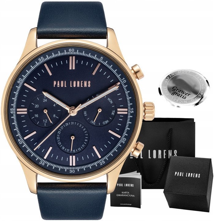 Zegarek męski Paul Lorens FABER-6F3 Z GRAWEREM