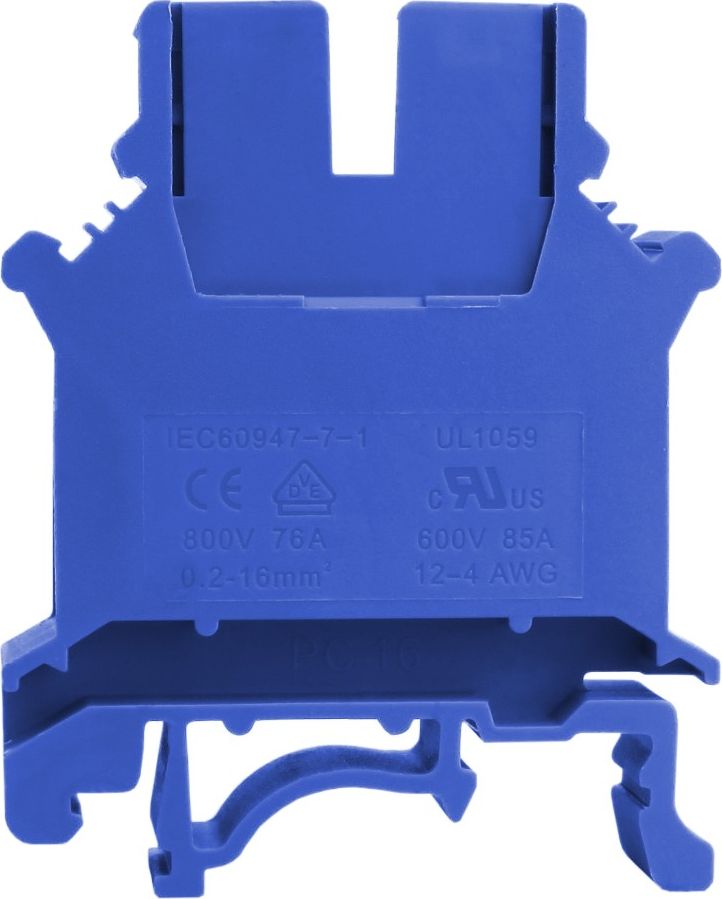 Degson Złączka szynowa przelotowa niebieska śrubowa 16mm2 1P VDE UL 5743