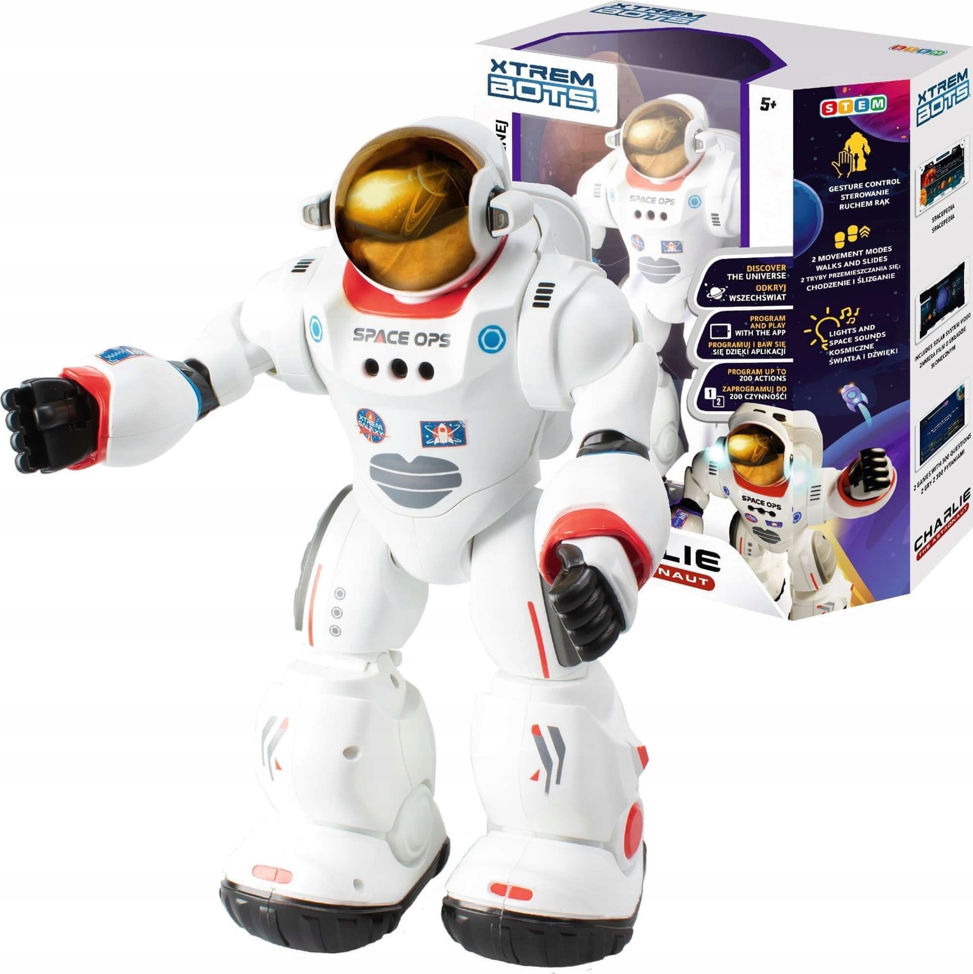 Tm Toys Xtrem Bots - Charlie The Astronaut (3803085) /Interactive Pets and Robots /White
