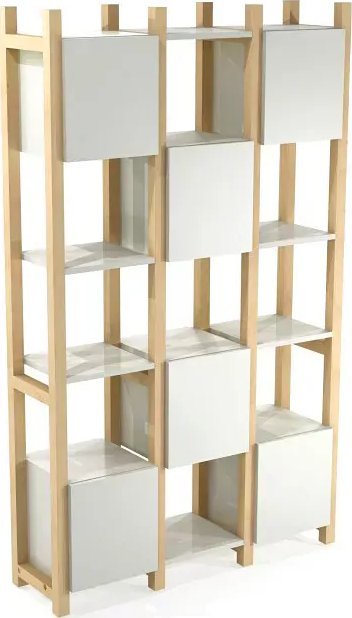 Elior Biały regał na książki do salonu - Pikos