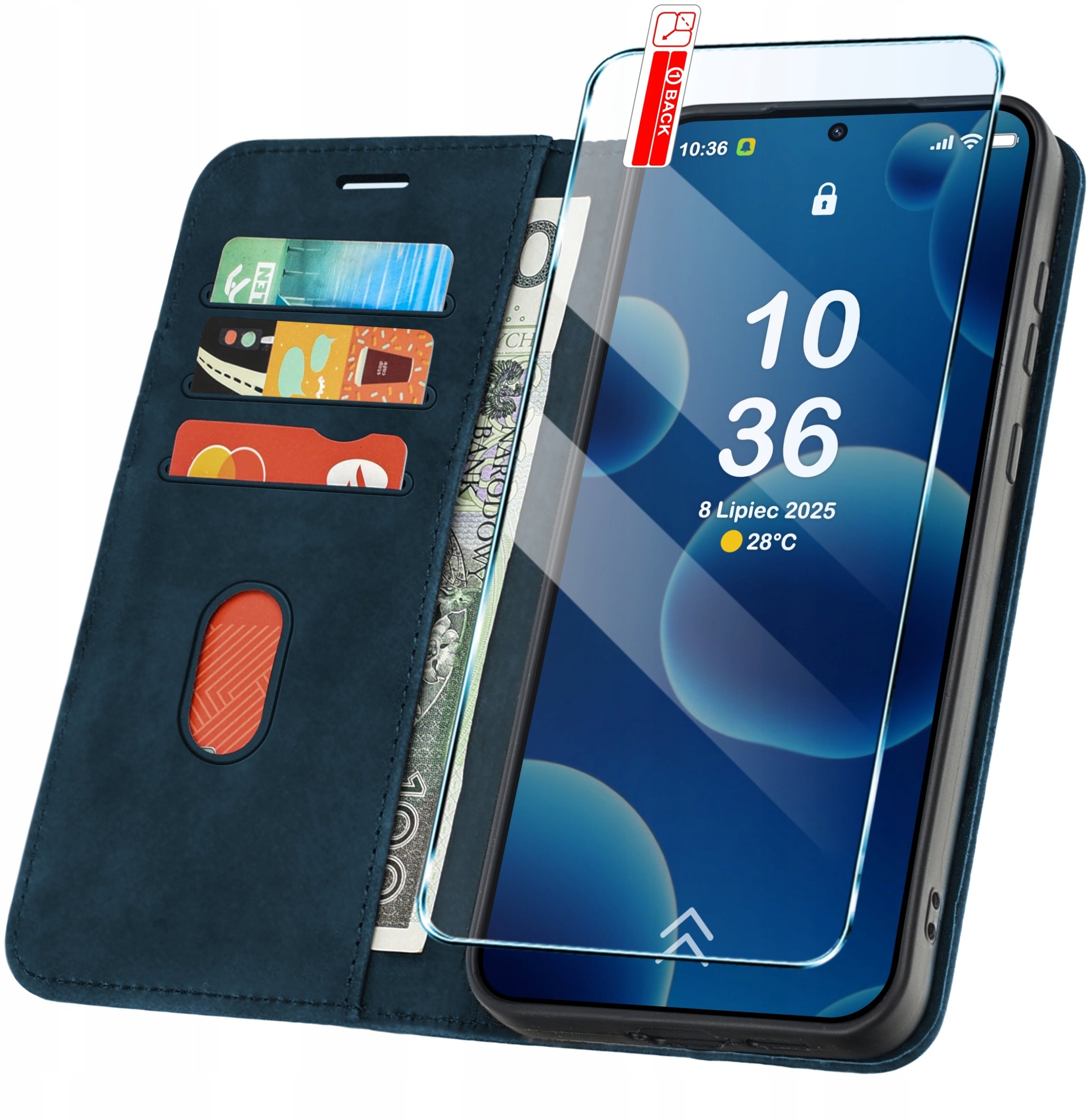 ETUI Z KLAPKĄ do Samsung A52 | A52s 5G Zamykane, Magnetyczne Kabura + Szkło